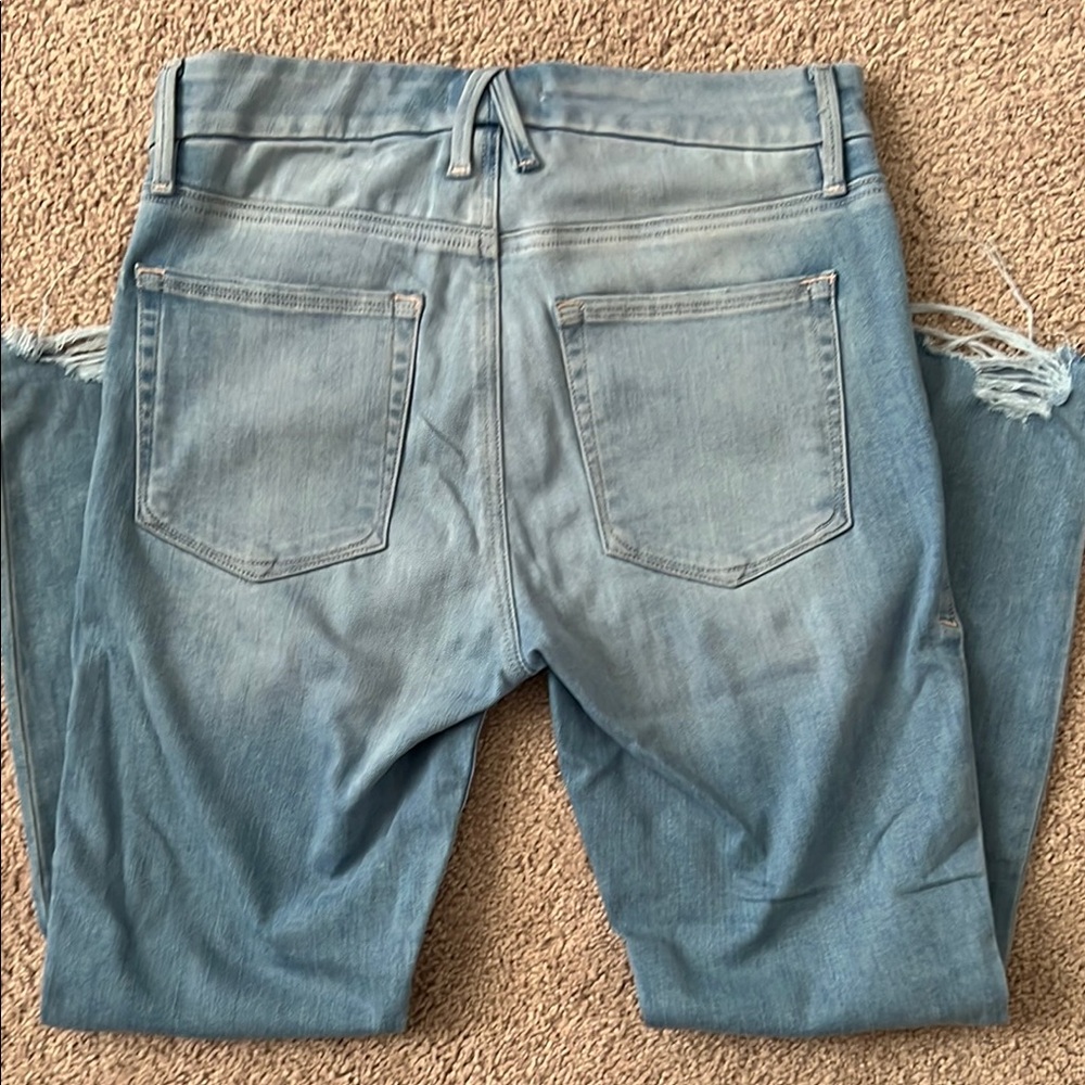 Women's Blue Distressed Jeans - Picture 3 of 3